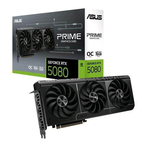 ASUS PRIME-RTX5080-O16G NVIDIA GEFORCE RTX 5080 16 GB GDDR7 TRIPLE FAN PCI Express 5.0 - 1 x HDMI 3 x DISPLAYPORT
